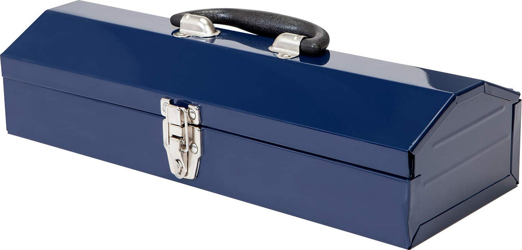 16" Portable Steel Tool Box with Metal Latch Closure, Blue N3357