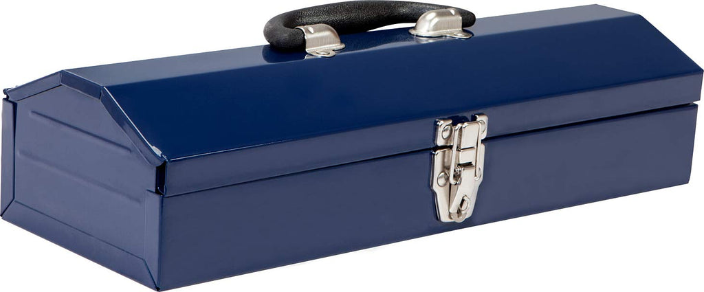 16" Portable Steel Tool Box with Metal Latch Closure, Blue N3357