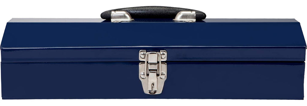 16" Portable Steel Tool Box with Metal Latch Closure, Blue N3357