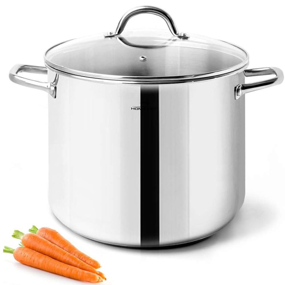 10 Quart Stainless Steel Stock Pot with Glass Lid J8387
