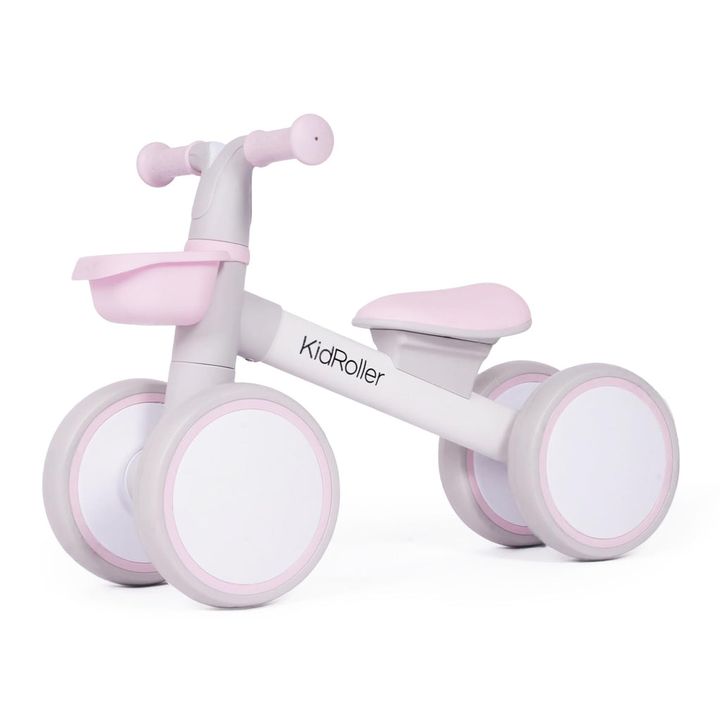 Pink Toddler Balance Bike with Adjustable Seat and Front Basket T862378
