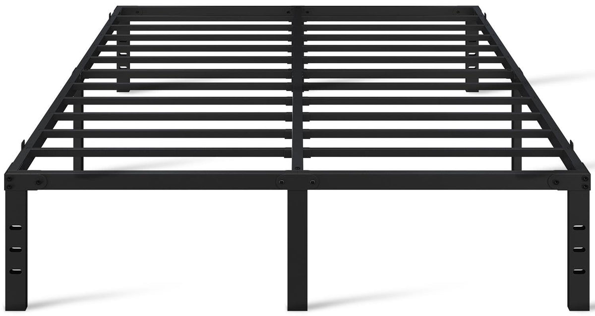 14 Inch Queen Size Black Metal Platform Bed Frame V6212