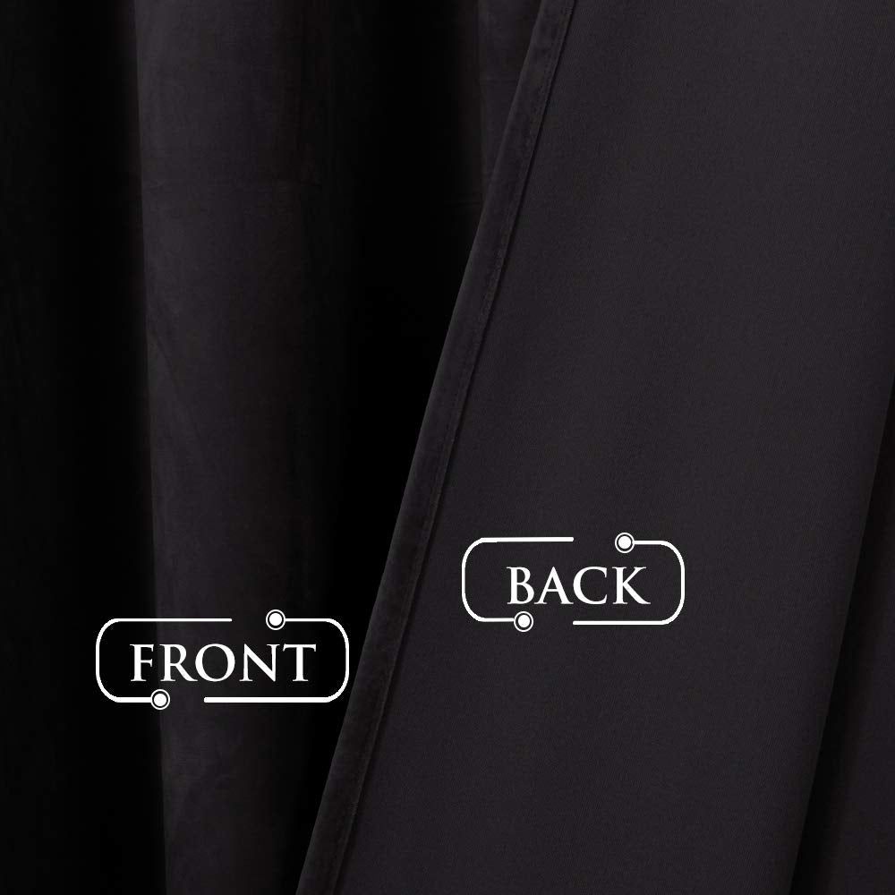 Black Velvet Blackout Curtains 2 Panels G6549