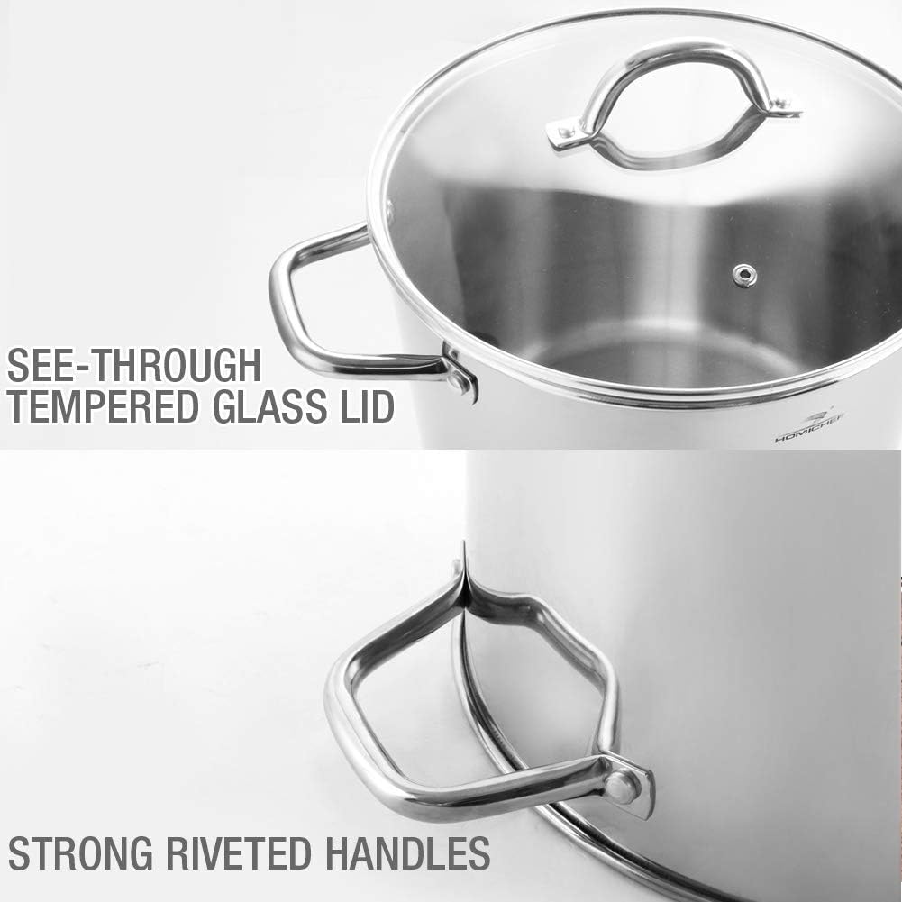 10 Quart Stainless Steel Stock Pot with Glass Lid J8387