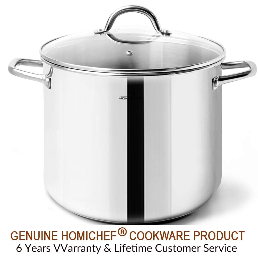 10 Quart Stainless Steel Stock Pot with Glass Lid J8387