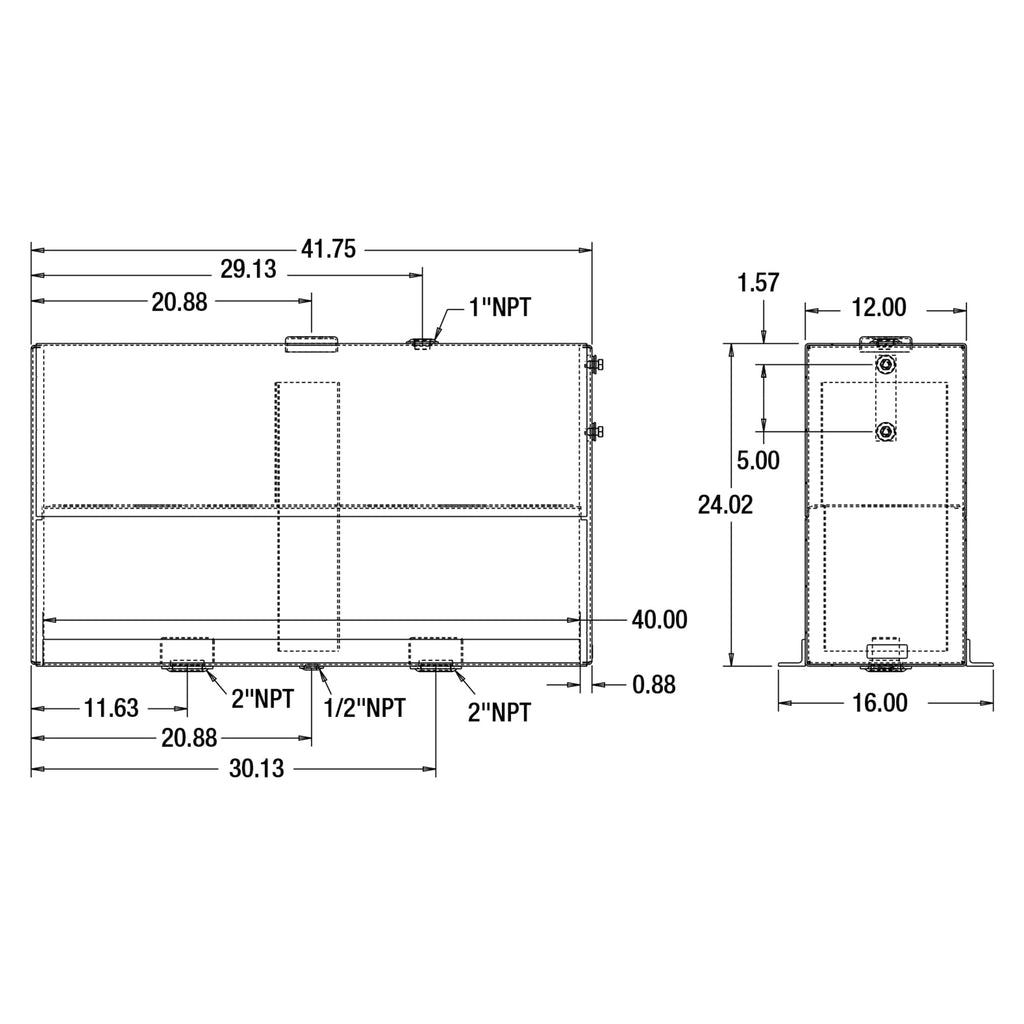50 Gallon Upright Aluminum Hydraulic Reservoir Tank A8114