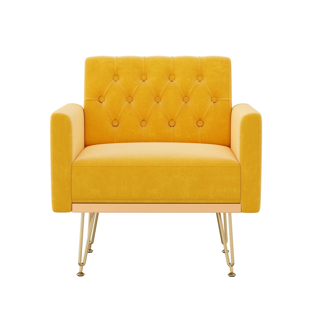 Velvet Accent Chair with Gold Metal Legs D50150