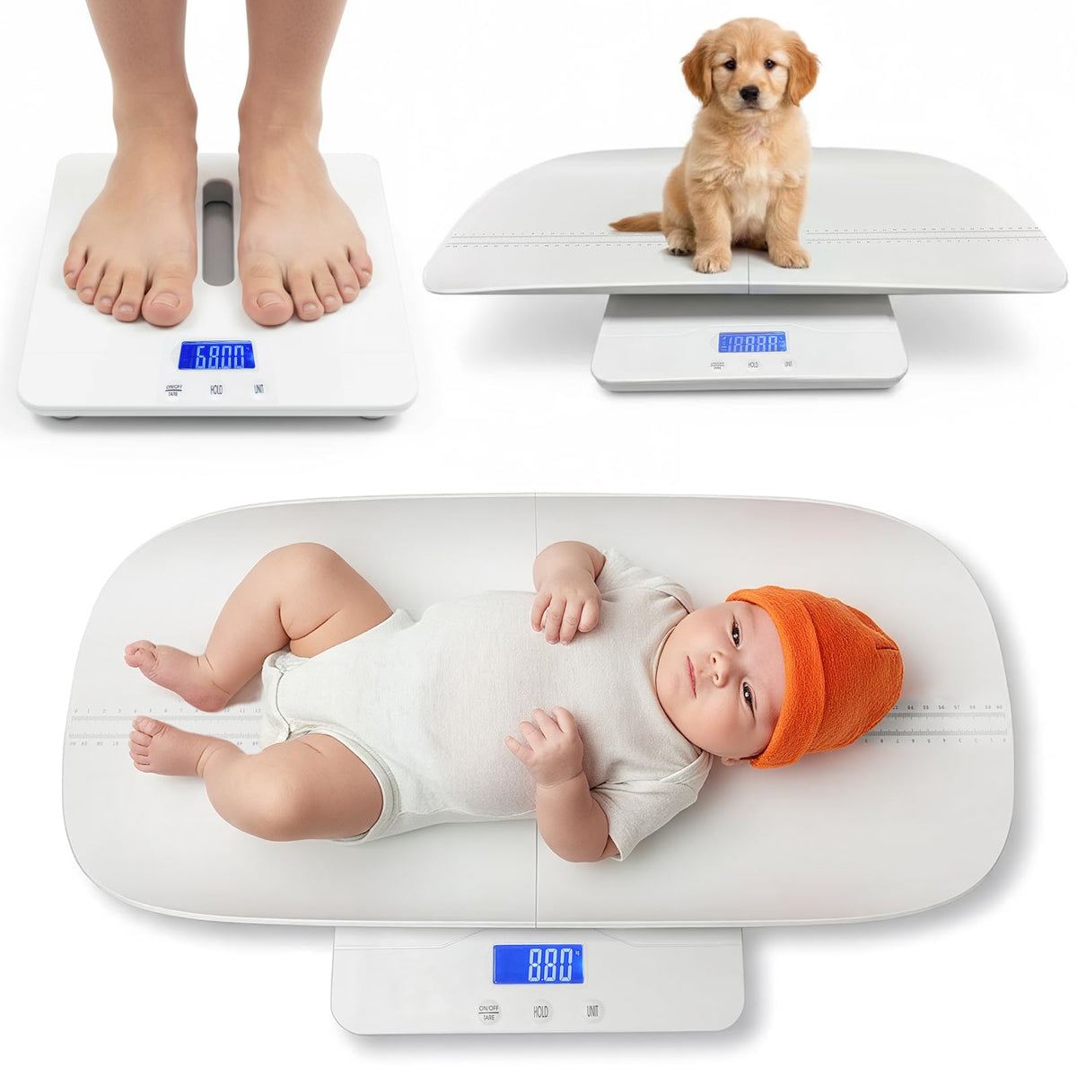 Baby Scale with Measuring Tray, LCD, 3 Weighing Modes I11537
