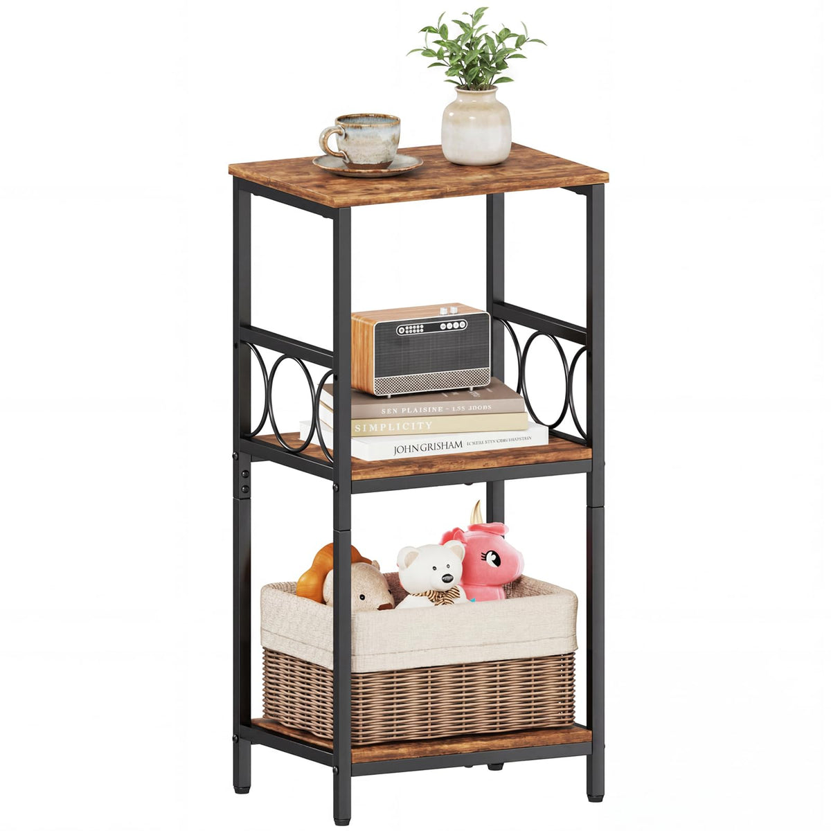 3-Tier Side Table with Adjustable Shelf I596124