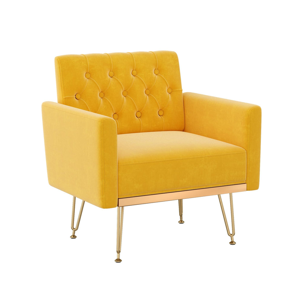 Velvet Accent Chair with Gold Metal Legs D50150