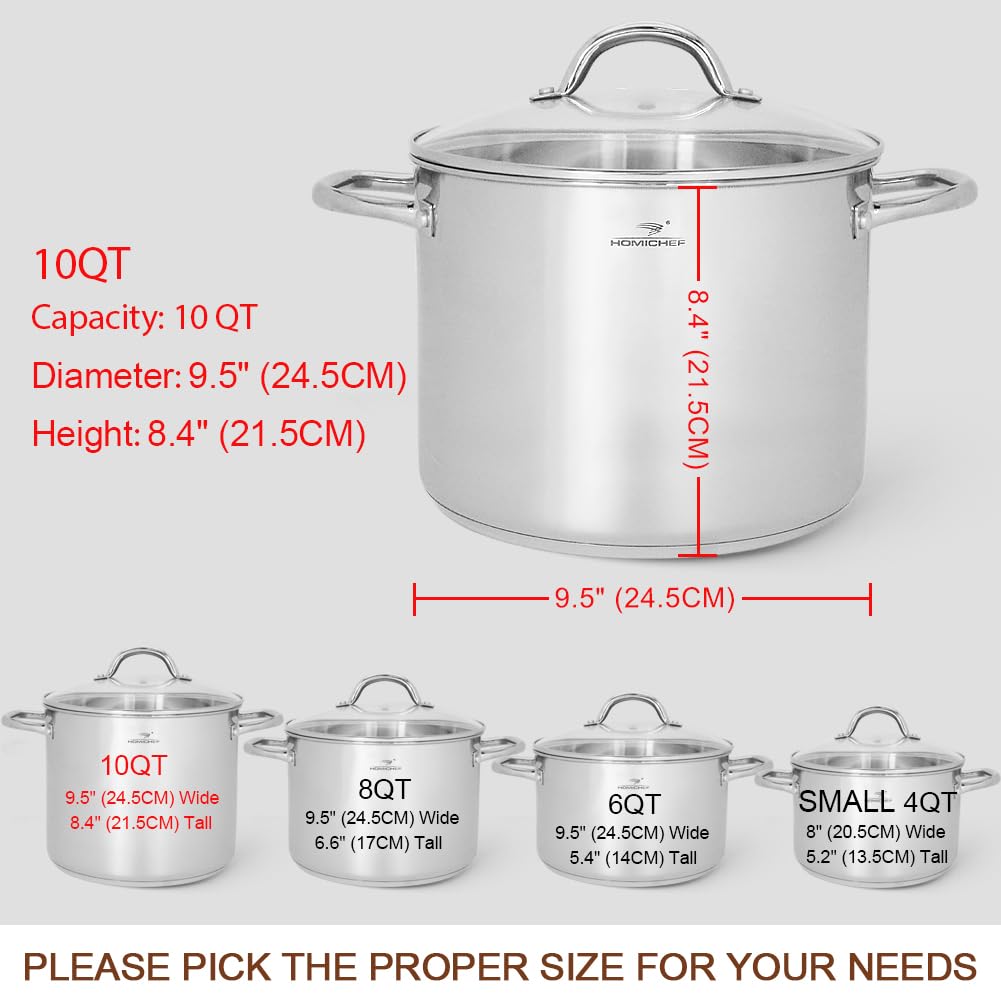 10 Quart Stainless Steel Stock Pot with Glass Lid J8387