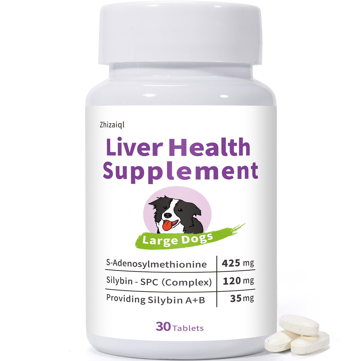 Large Dog Liver Support with 425 mg S-Adenosylmethionine & Silybin A+B, 30 Tablets L15068
