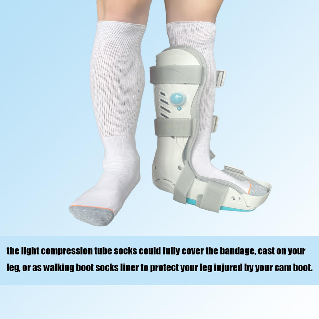 White Walking Boot Socks E849