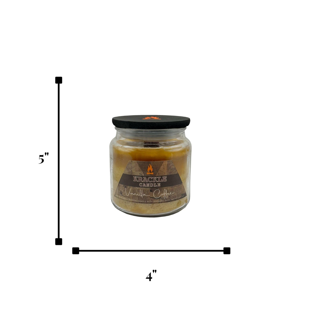 16 oz Vanilla Coffee Scented Candle with Wooden Wick S12076