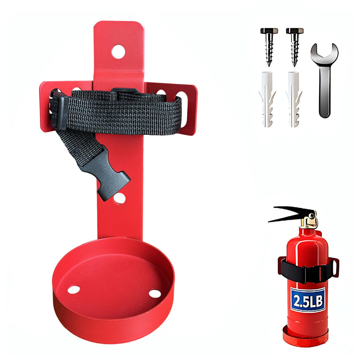 Small Fire Extinguisher Mount with Quick Release Strap B467