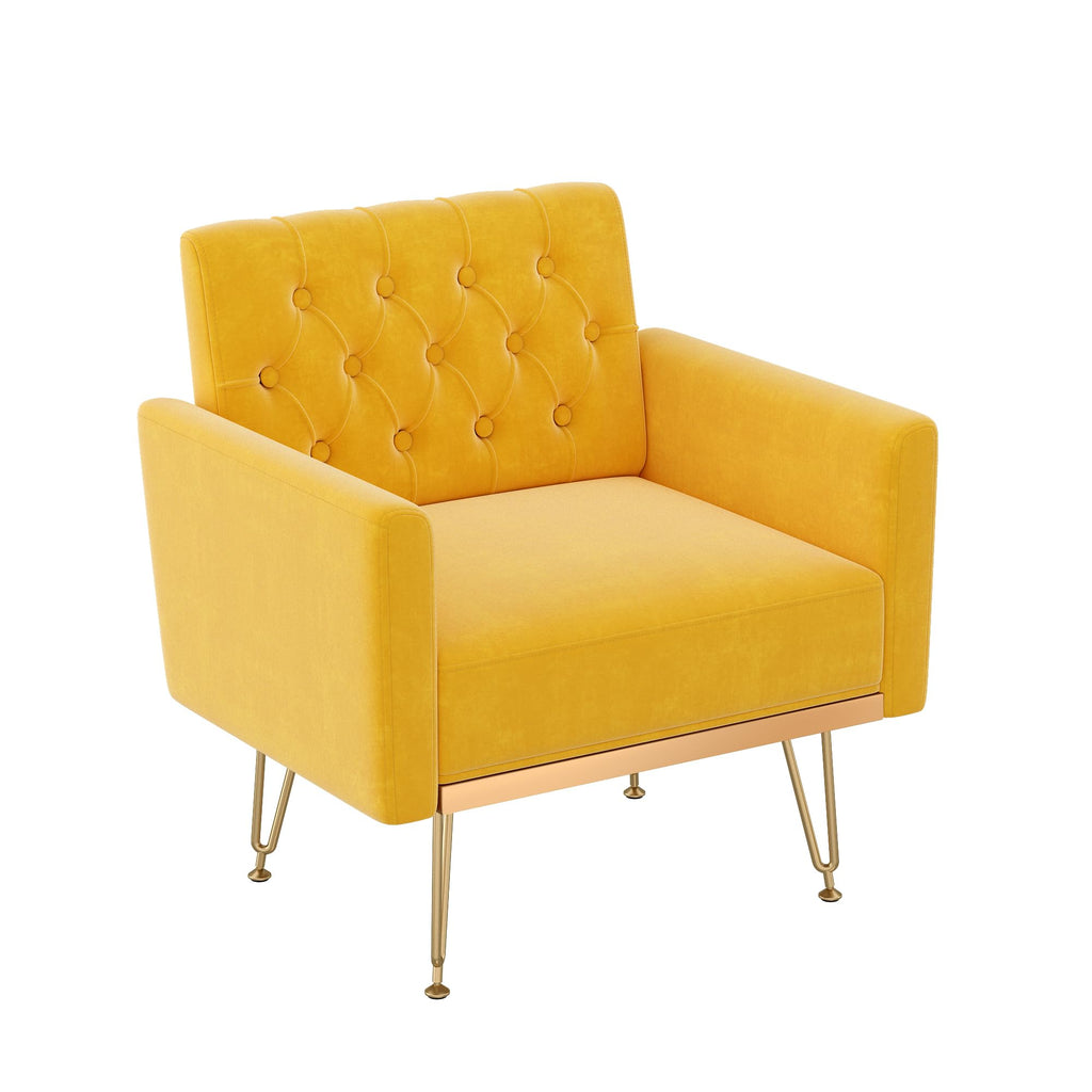 Velvet Accent Chair with Gold Metal Legs D50150
