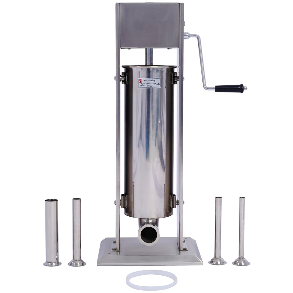 Stainless Steel Vertical Sausage Stuffer 15Lb 4 Nozzles N162