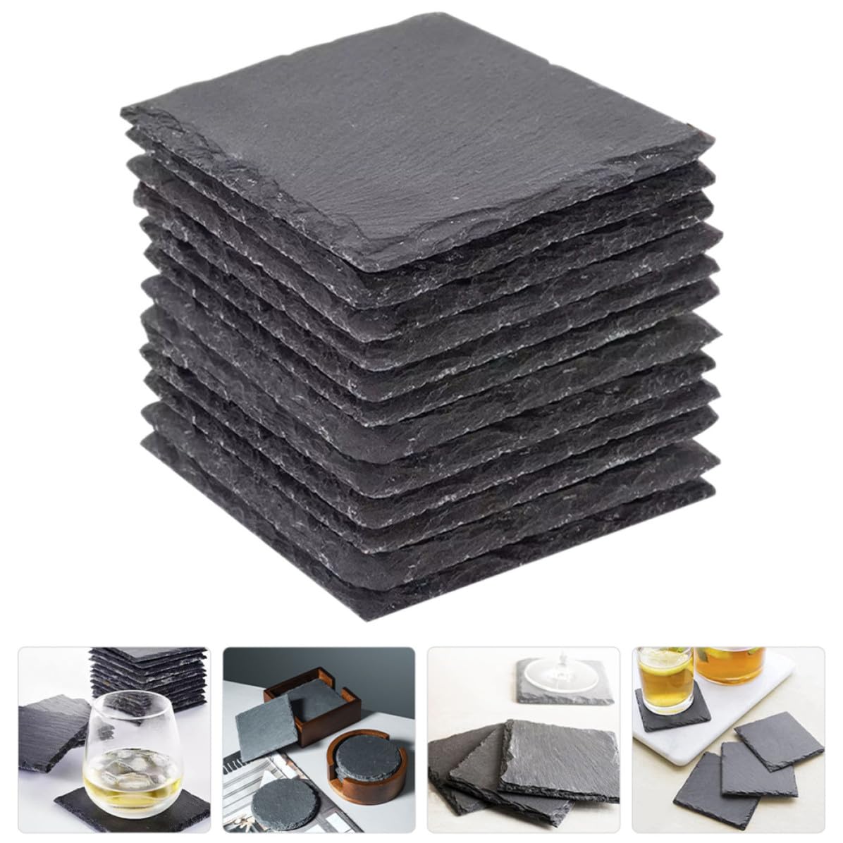 12pcs Natural Stone Table Coasters Q25249