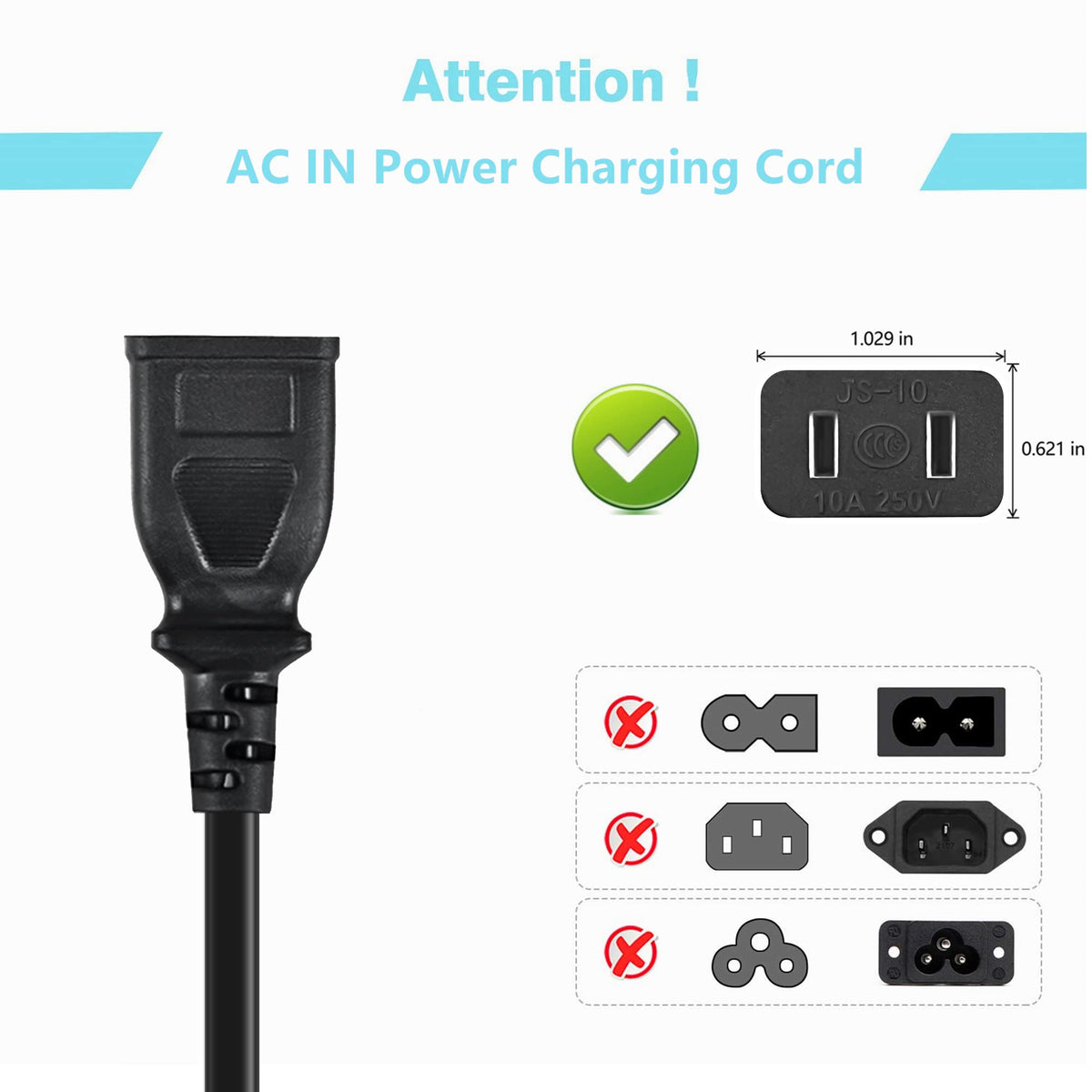 12V Jump Starter Charger Cable Y916