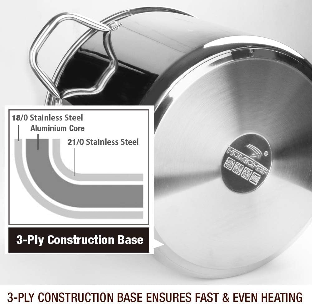 10 Quart Stainless Steel Stock Pot with Glass Lid J8387
