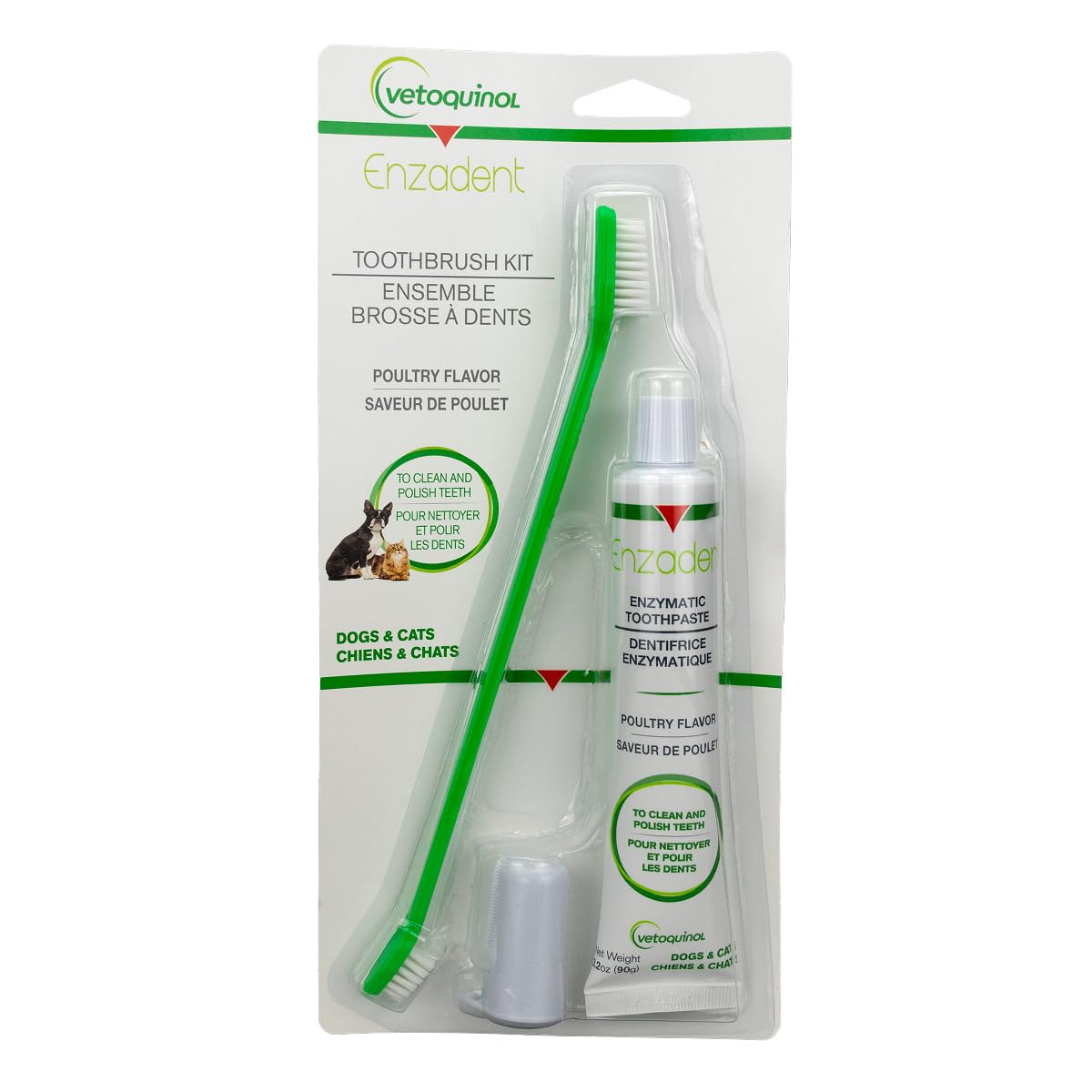 Enzymatic Toothpaste Kit with Fingerbrush & Dual-End Toothbrush, 3.2 oz Poultry Flavor M54224