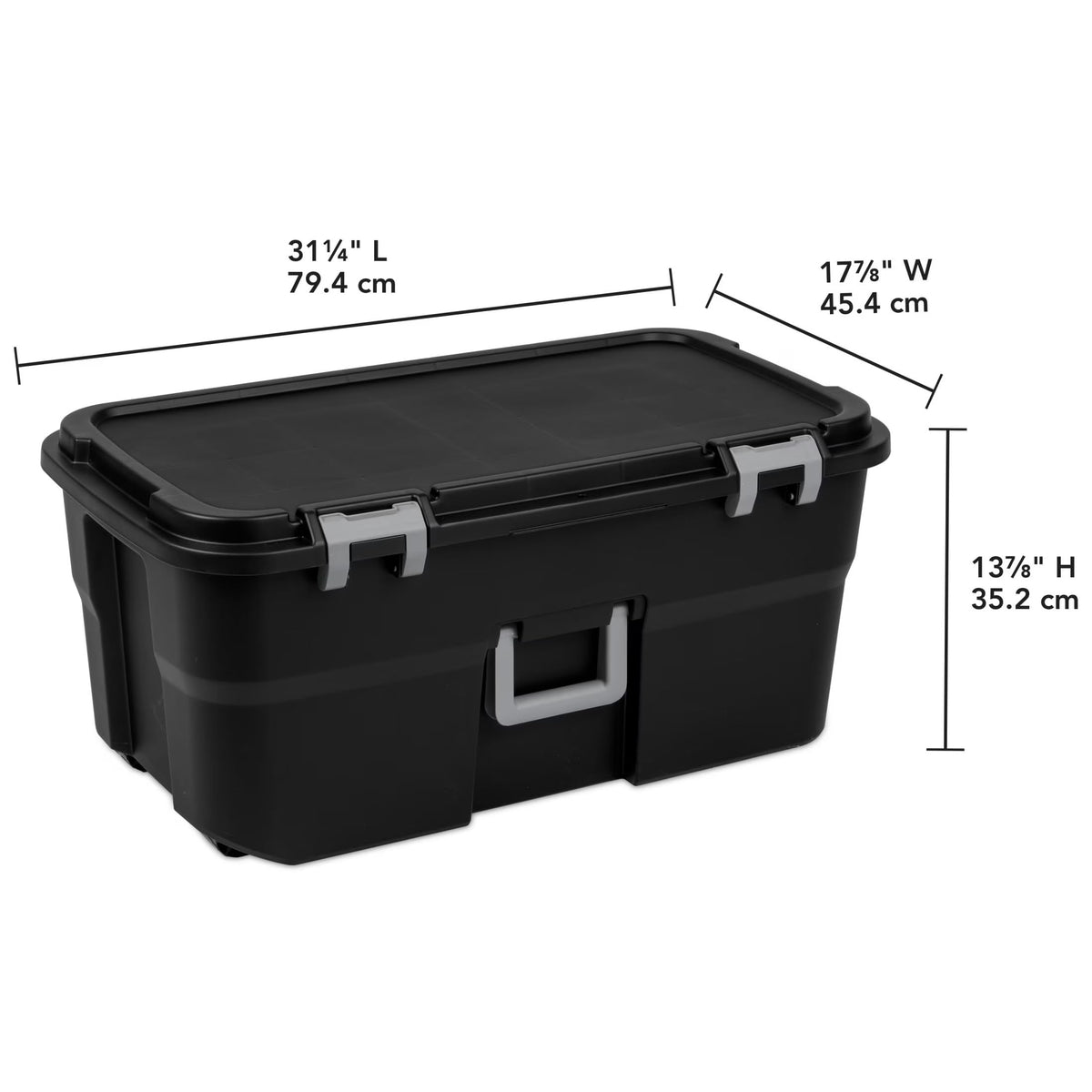 Black 22 Gal Wheeled Plastic Storage Bins U482