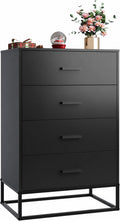 Black 4 Drawer Wooden Dresser S967