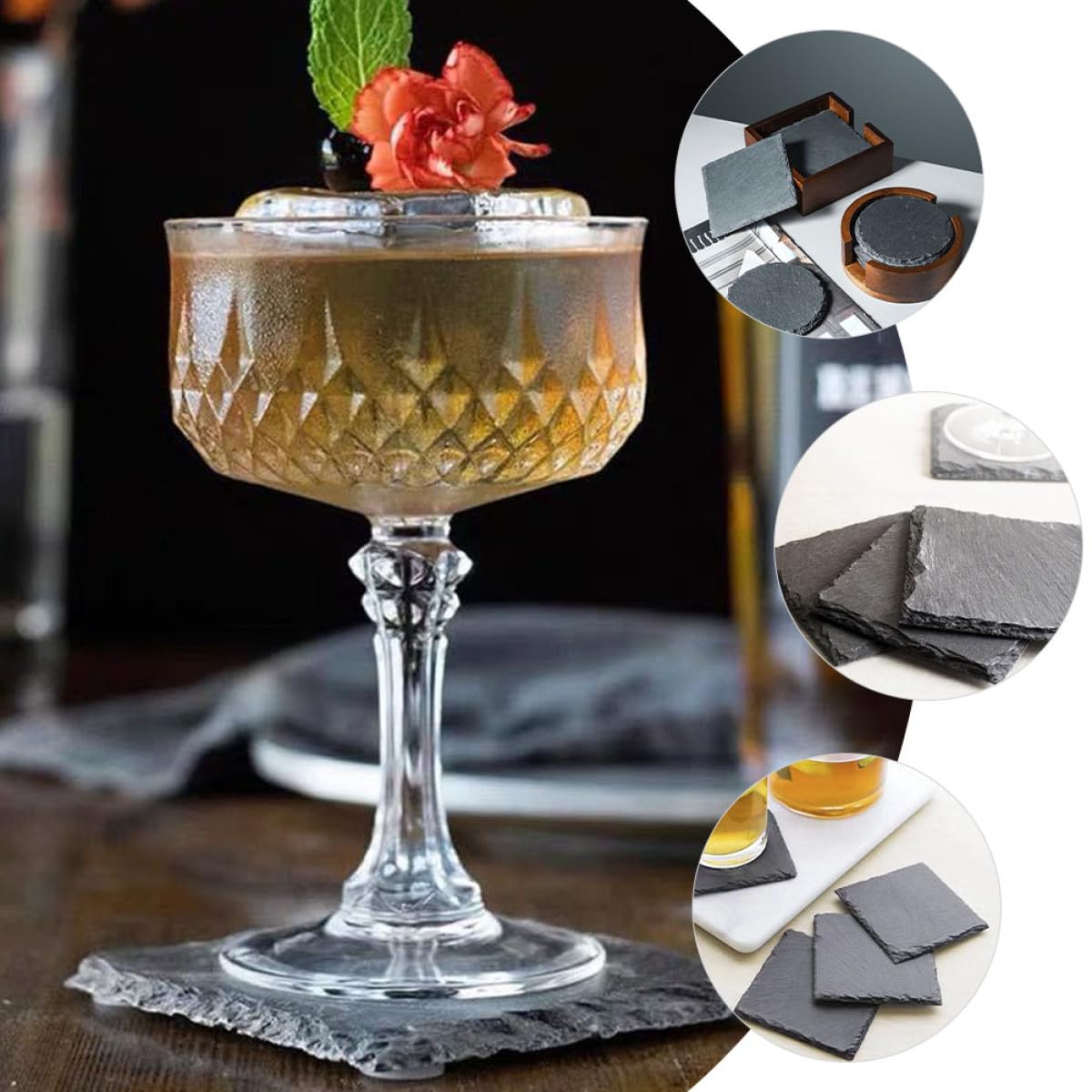 Natural Rock Coaster Set A950629