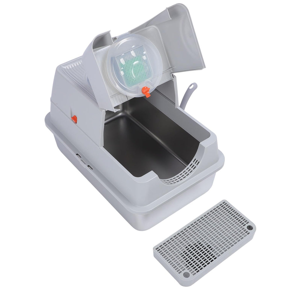 Enclosed Stainless Steel Extra Large Cat Litter Box D645