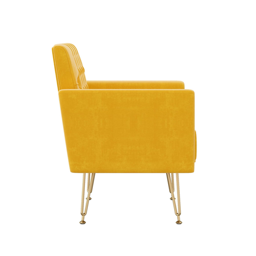 Velvet Accent Chair with Gold Metal Legs D50150