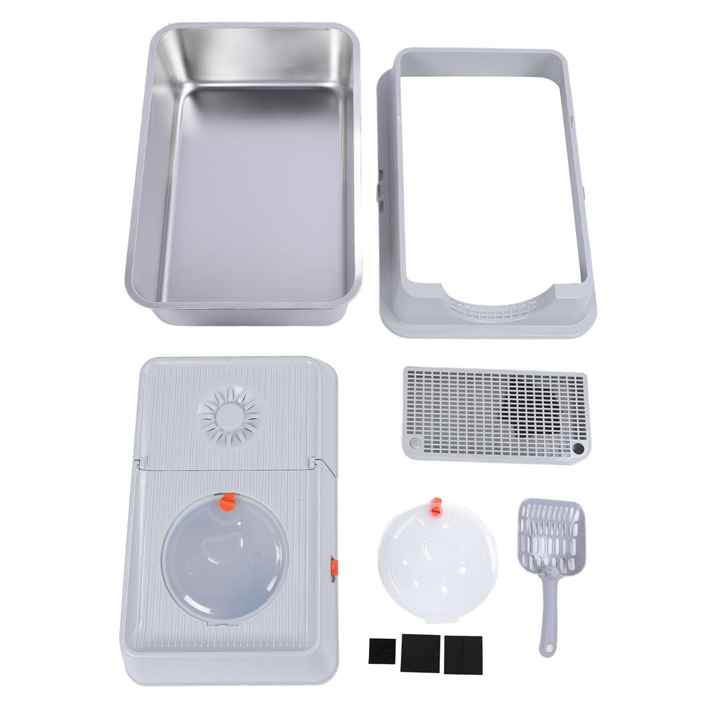 Enclosed Stainless Steel Extra Large Cat Litter Box D645