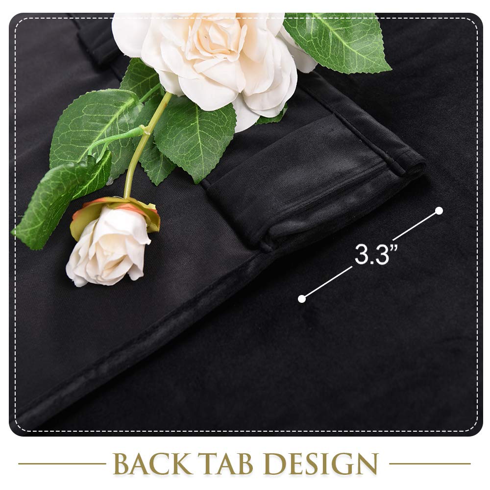 Black Velvet Blackout Curtains 2 Panels G6549