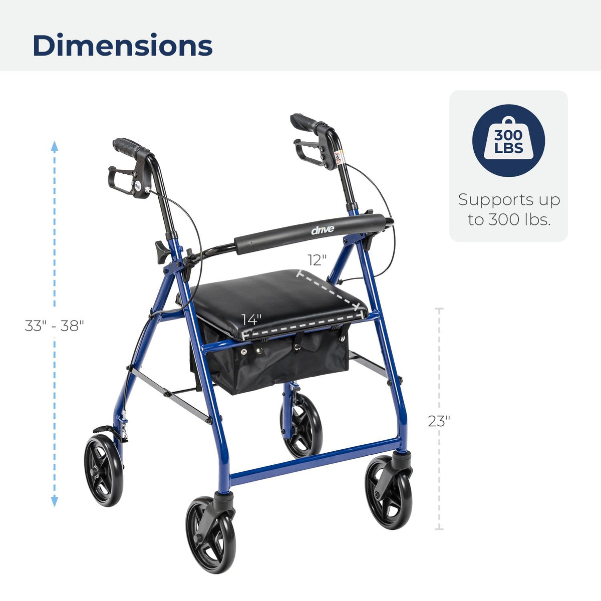 Foldable Rollator Walker with Seat H16161