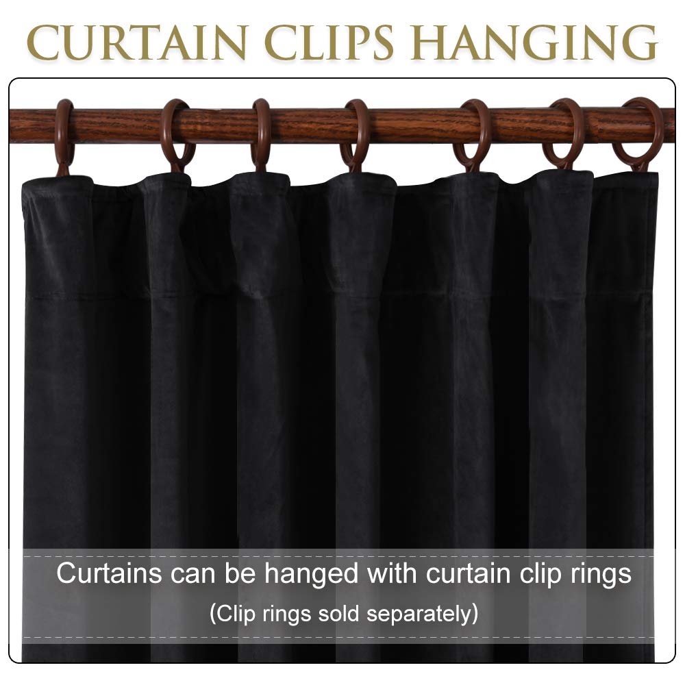 Black Velvet Blackout Curtains 2 Panels G6549
