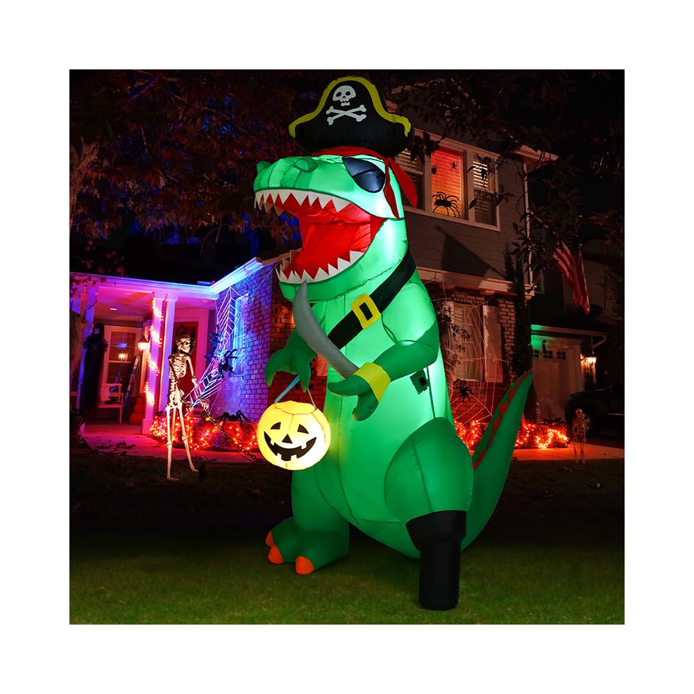 7 FT Halloween Inflatable Dinosaur with Built-in LEDs R8045
