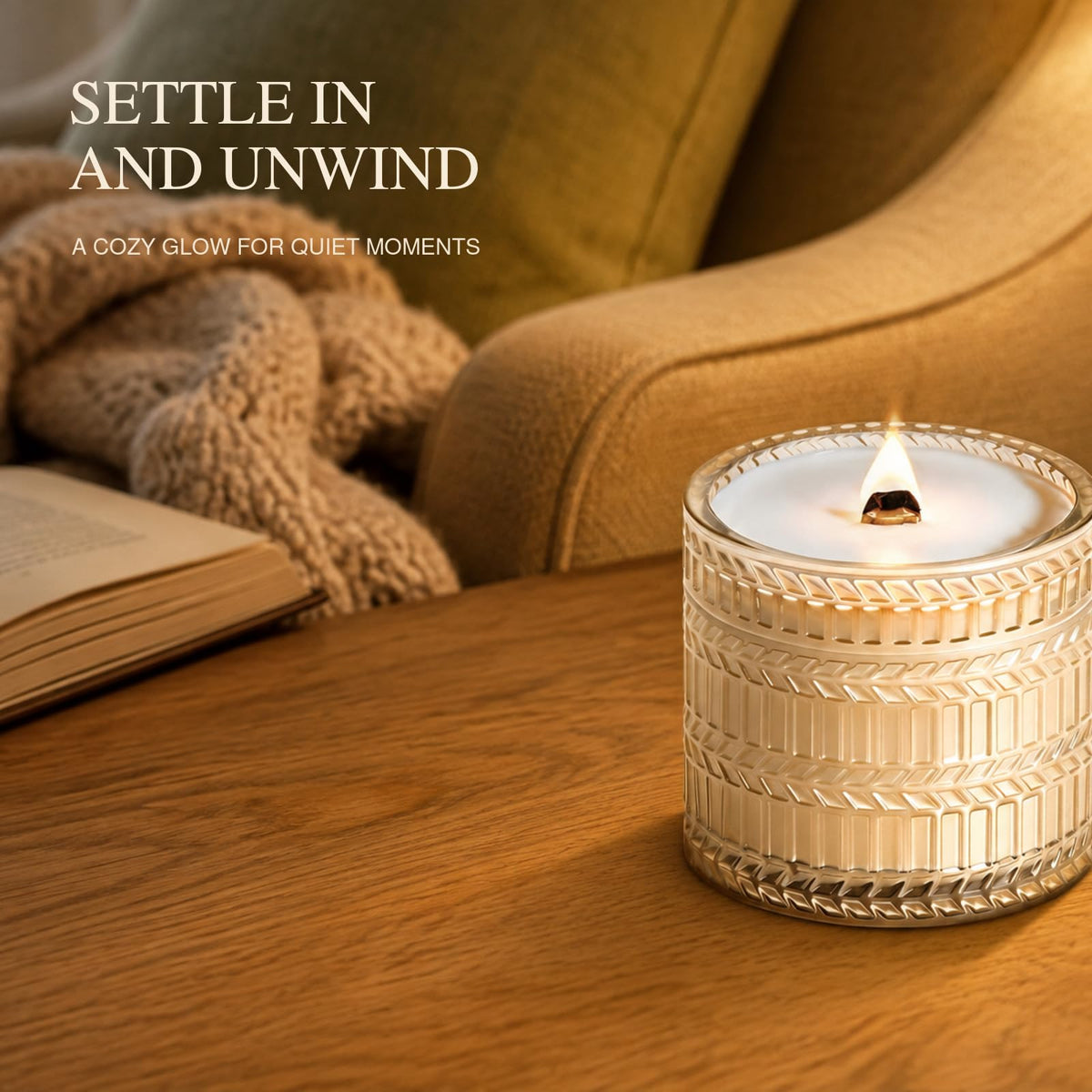 Vanilla Coconut Wood Wick Candle 7.4 oz H602