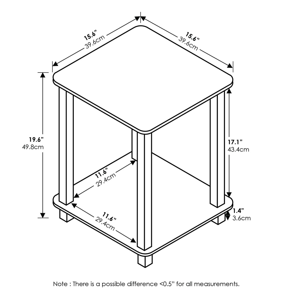 3-Tier TV Stand and End Tables Set F74254
