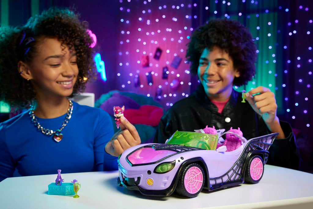 Purple Convertible Toy Car with Spiderweb Details Q844