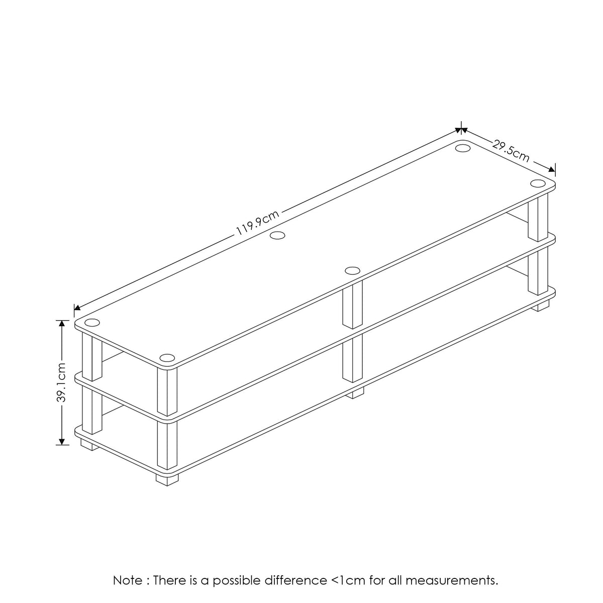 3-Tier TV Stand and End Tables Set F74254