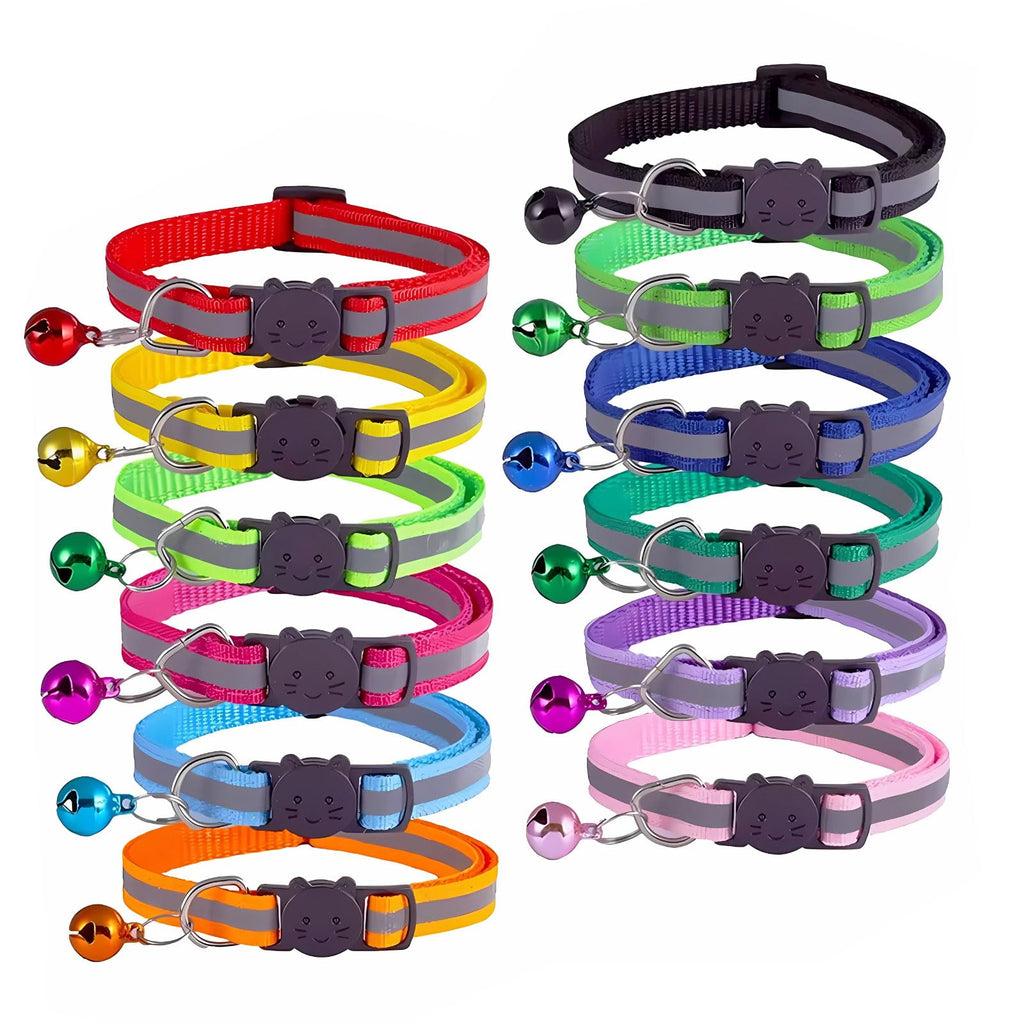 Reflective Breakaway Cat Collar with Bell 12-Pack X76484