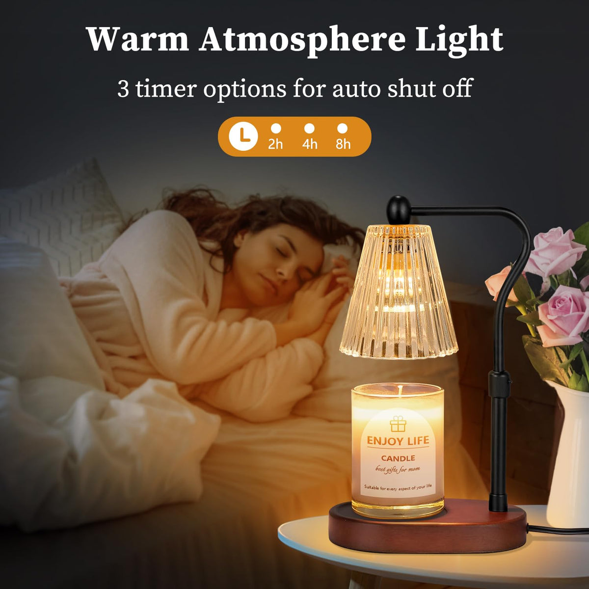 Candle Warmer Lamp with Timer Dimmer Adjustable Height I828593