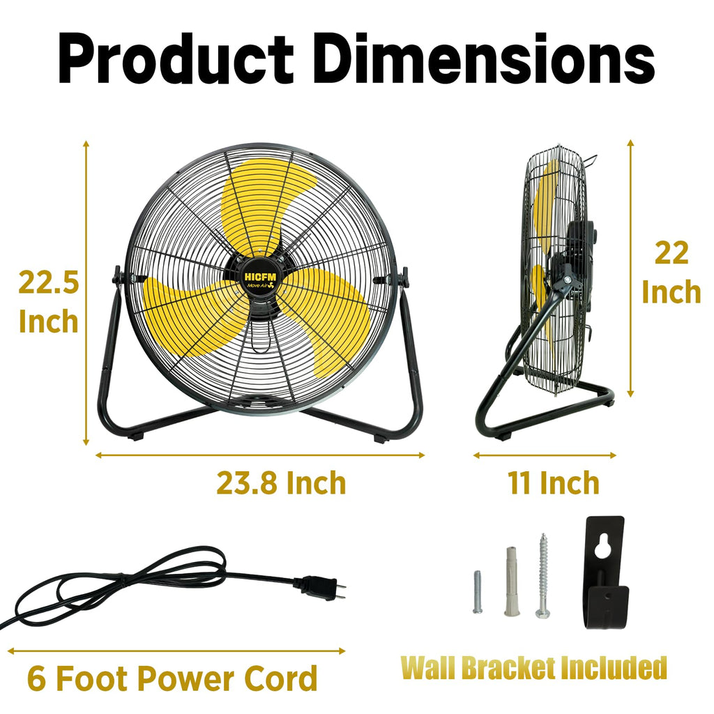 20" 6200 CFM High Velocity Metal Floor Fan A6048