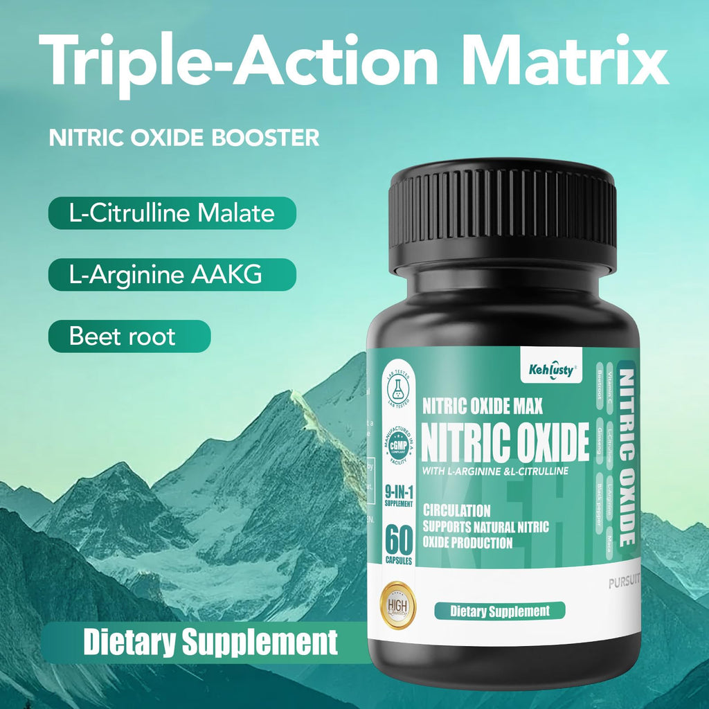 Nitric Oxide Booster Supplements 60 Capsules U71367