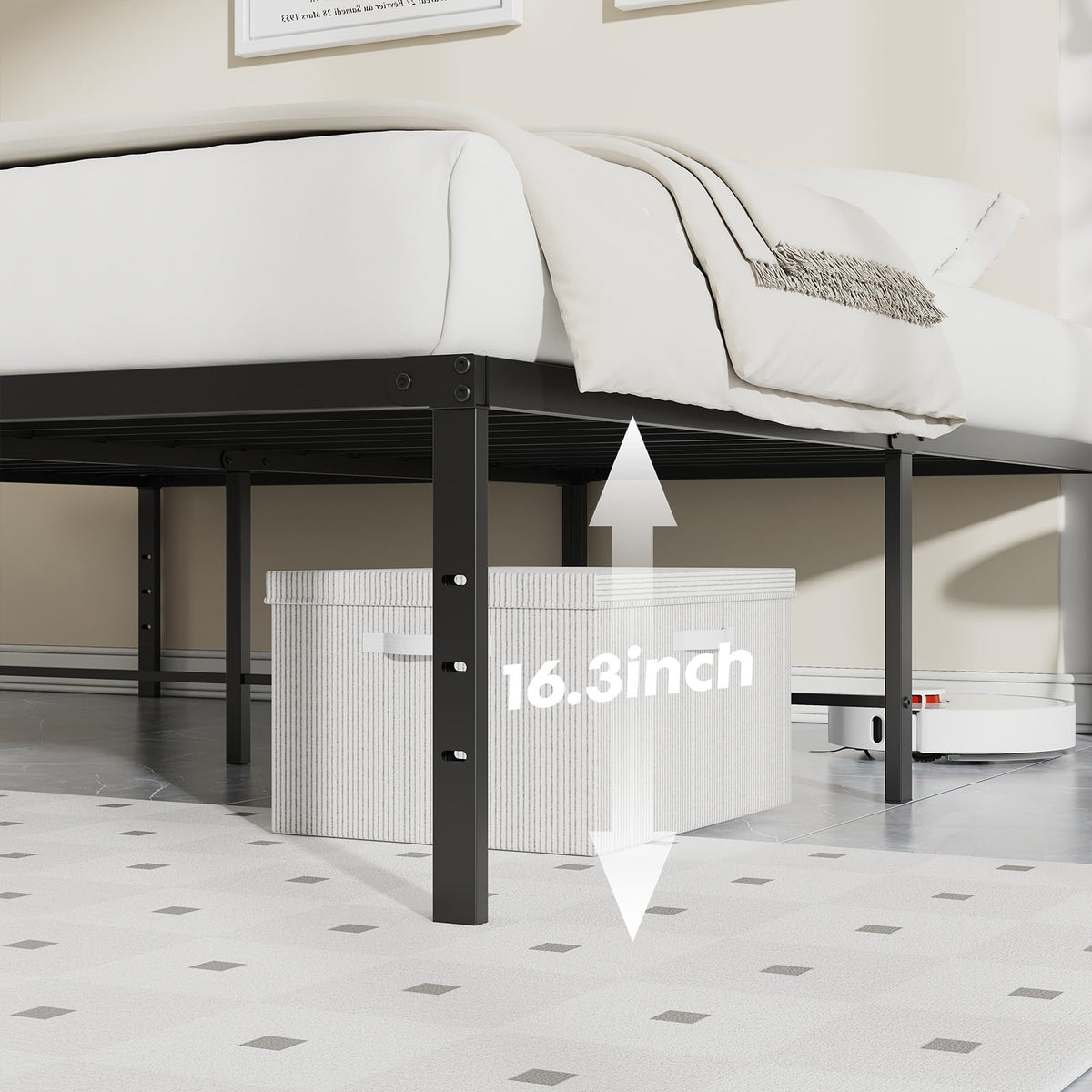 Queen 18 Inch Metal Platform Bed Frame X437050