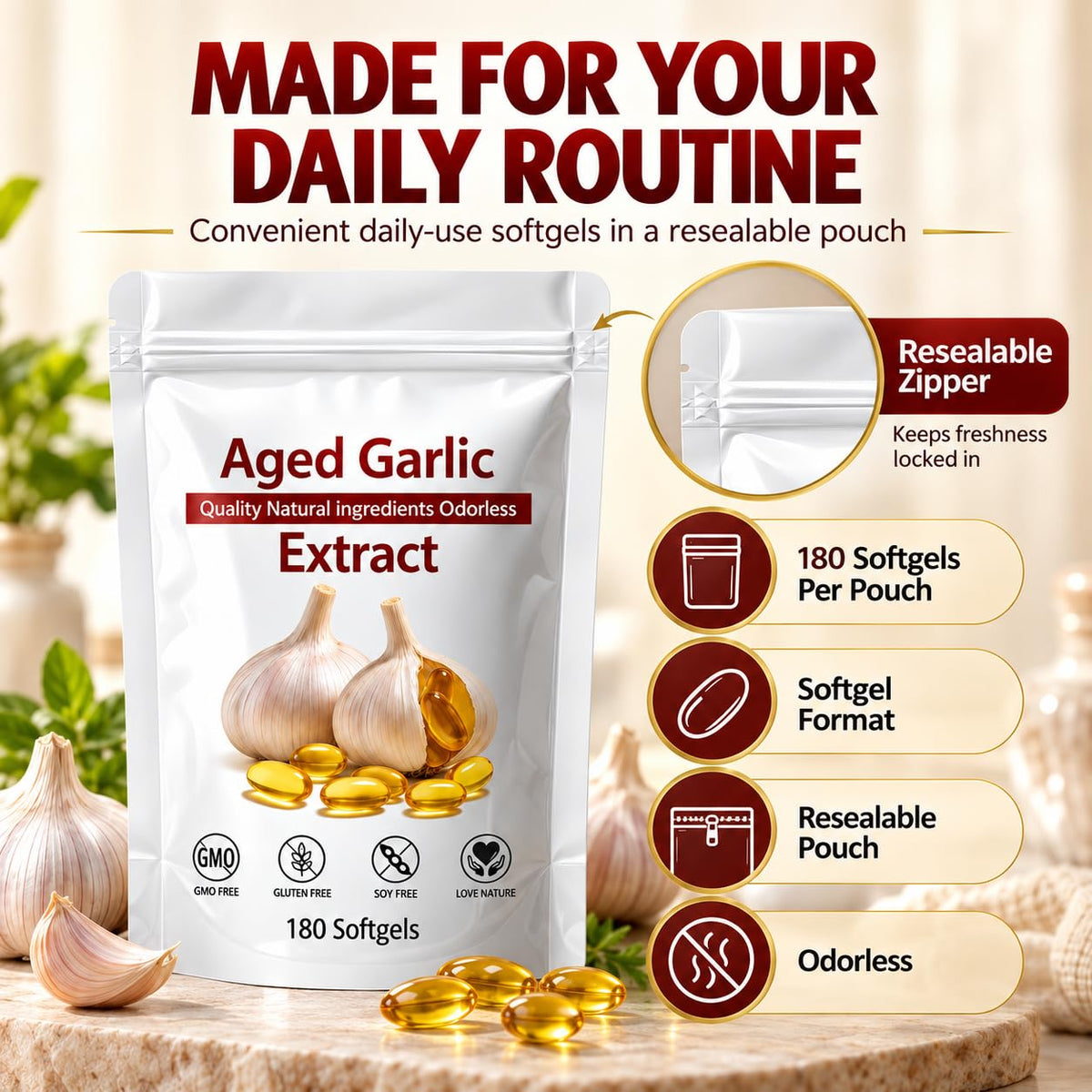 Aged Garlic Extract 180 Softgels W1651