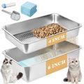Stainless Steel Sifting Cat Litter Box with Scoop and Pee Pad X733
