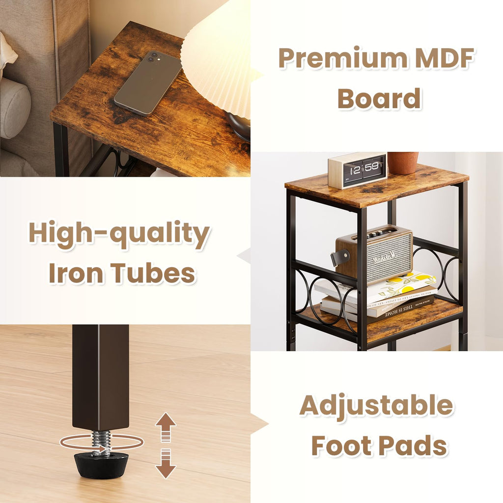 3-Tier Side Table with Adjustable Shelf I596124