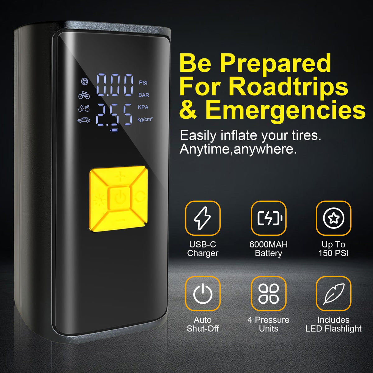 Portable Air Compressor 150 PSI Digital Tire Inflator P2995