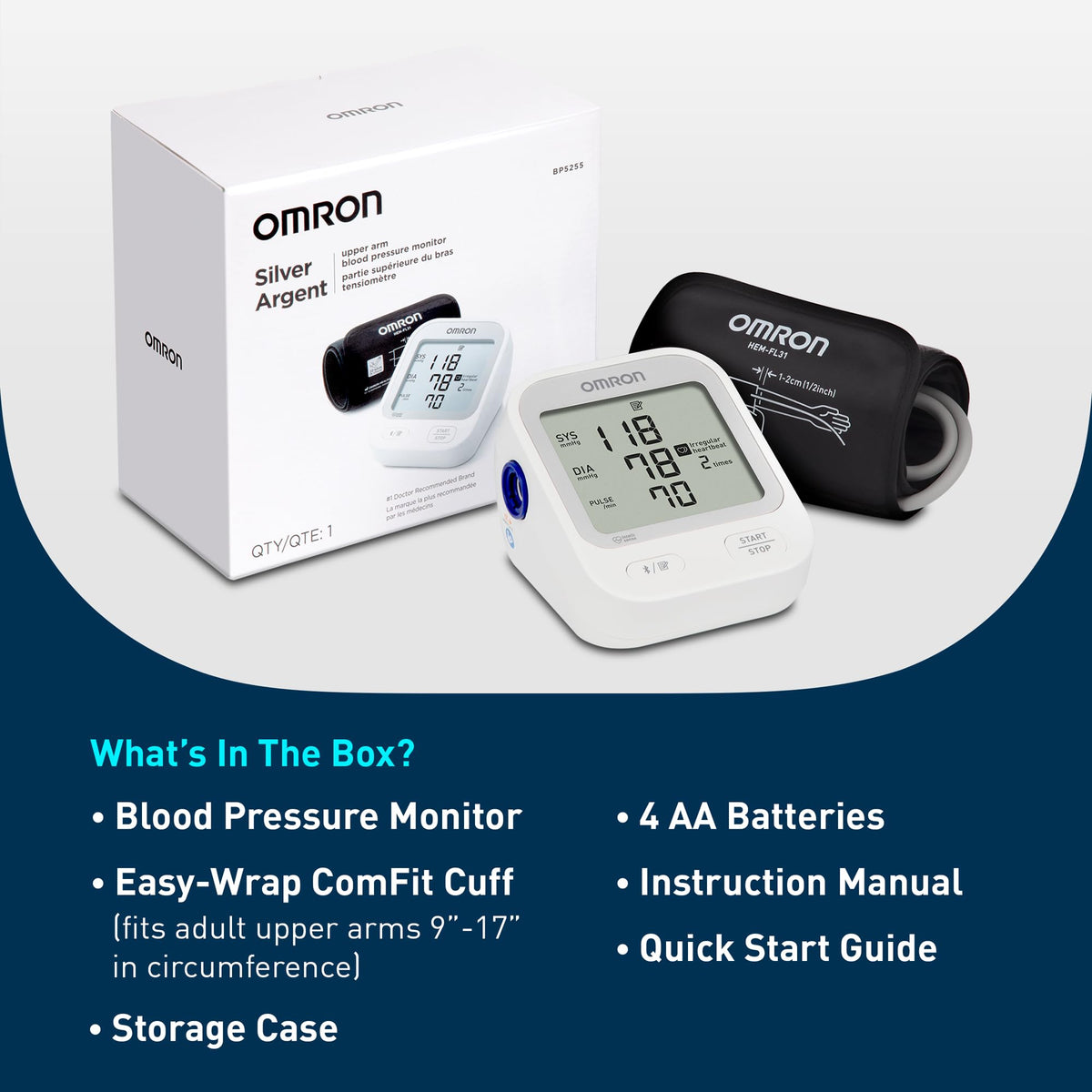Silver Upper Arm Blood Pressure Monitor L76236