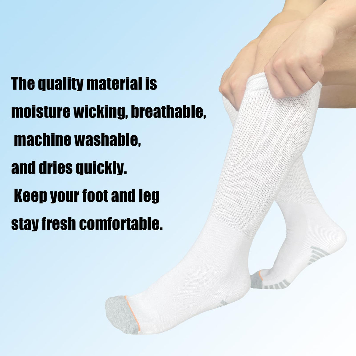 White Walking Boot Socks E849